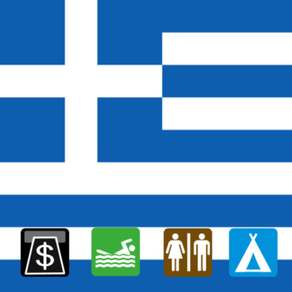 Leisuremap Greece, Camping, Golf, Swimming, Car parks, and more