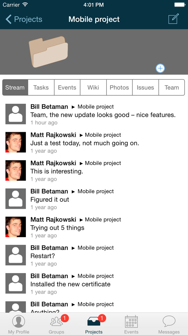 Connect Elements: Private groups and projects Plakat