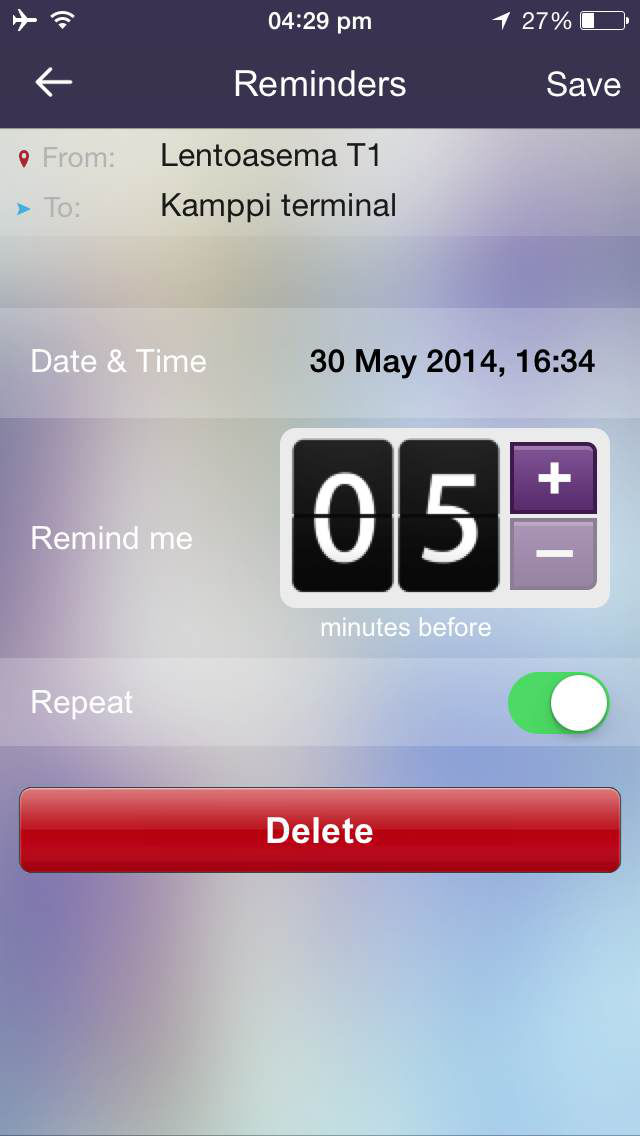 OnTimelyHelsinki, reittiopas, aikataulu ja pysäkit, HSL, kartta reitti