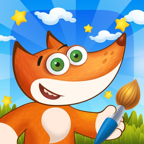 Tim the Fox - Paint - free preschool coloring game - 색칠 공부 책