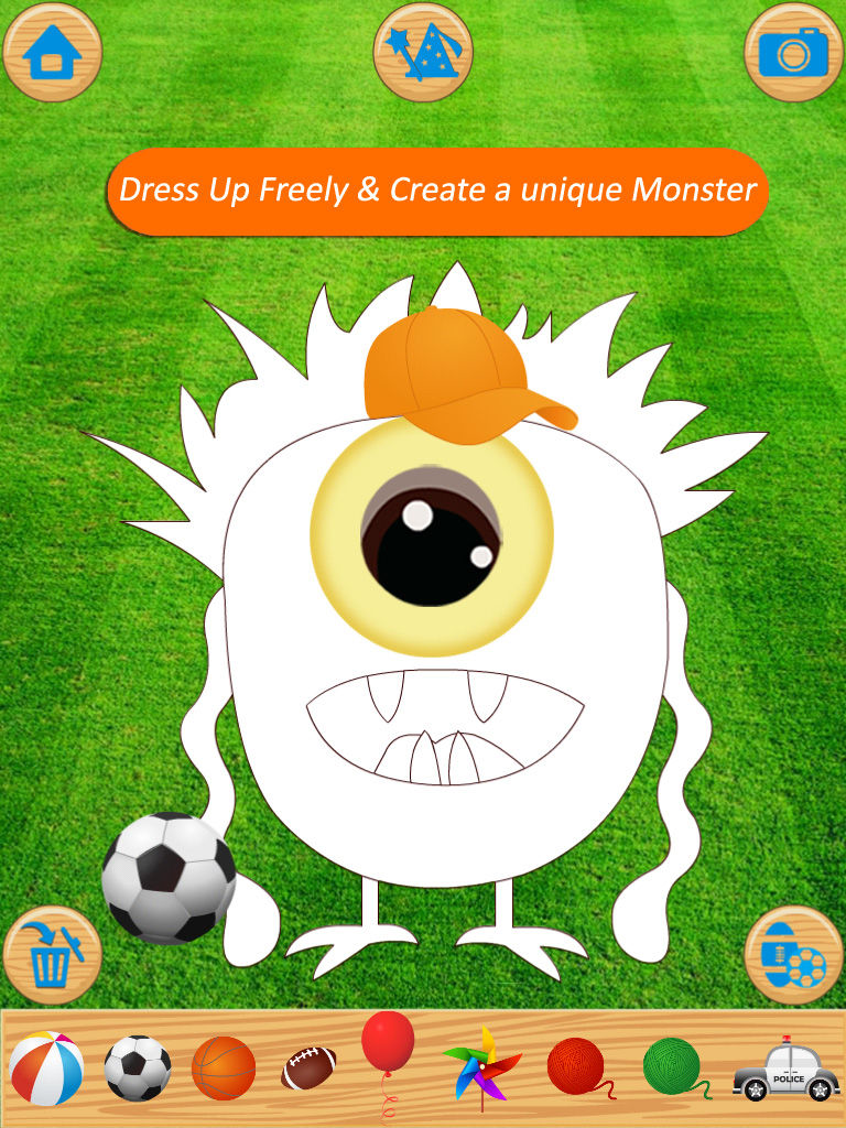 Paint & Dress up your monsters drawing, coloring and dress up game