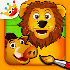 熱帶草原: 2-5歲兒童拼圖和色彩遊戲