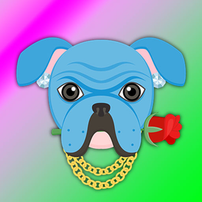 Blue Bling Hip Hop Bulldog