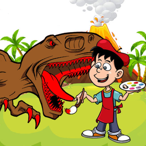 Dinosaurs T Rex Coloring Book Game For Kids