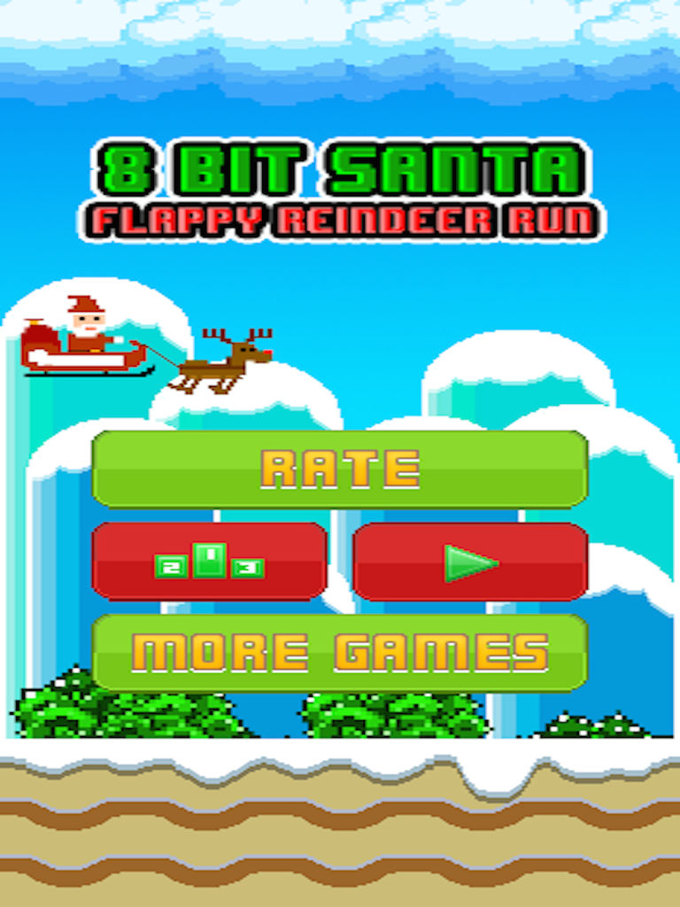 8 Bit Santa Flappy Reindeer Run poster