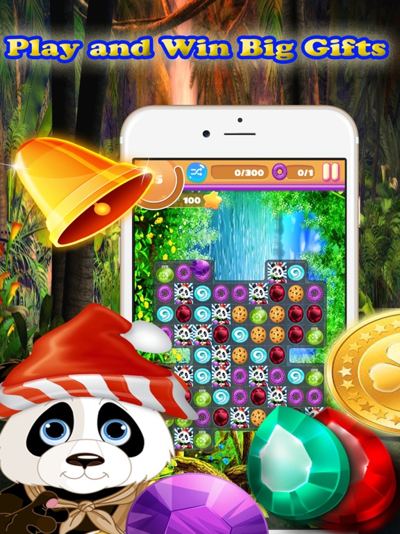 Cute Panda Jungle Match Puzzle Game For Christmas poster
