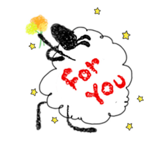 Lovely And Funny Sheep Sticker
