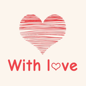 With Love - Heart Sticker