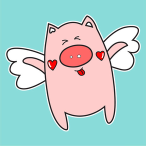 Angel Pig Animated Stickers