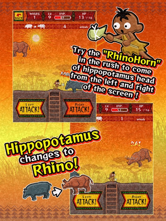 Hippopotamus & Rhino Affiche