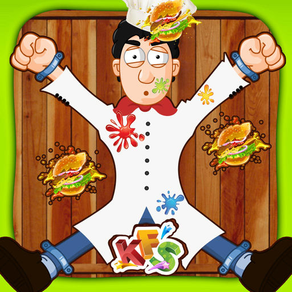 Chef Burger Toss Mania – Aim at dart wheel & hit the target