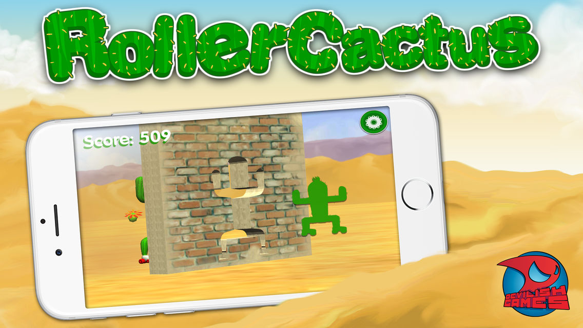 Roller Cactus 3D poster