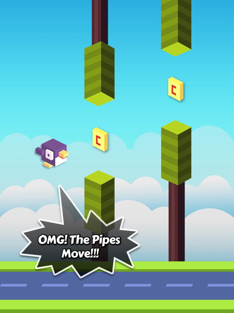 Tiny Crossy Bird Escapes From The Impossible Block World poster