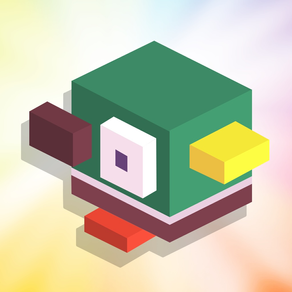 Tiny Crossy Bird Escapes From The Impossible Block World