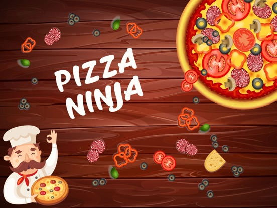 Pizza Ninja - Be Ninja & Cut pizza top free games poster