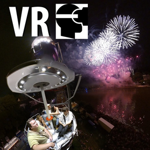 VR City Fireworks Big Wheel Virtual Reality 360