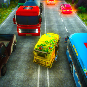 Rickshaw Road Traffic Run 3D