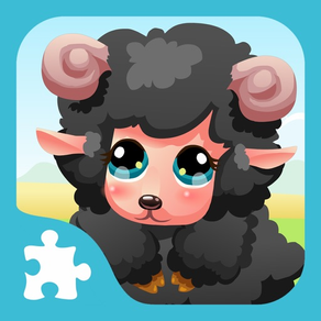 Baa Baa Black Sheep – Kinderlied und Bildungs-Puzzle-Spiel für kleine Kinder. Spielen Sie alle Ebenen mit Schäfchen.