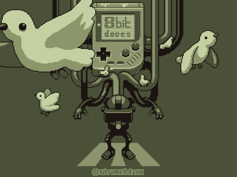 8bit Doves Affiche