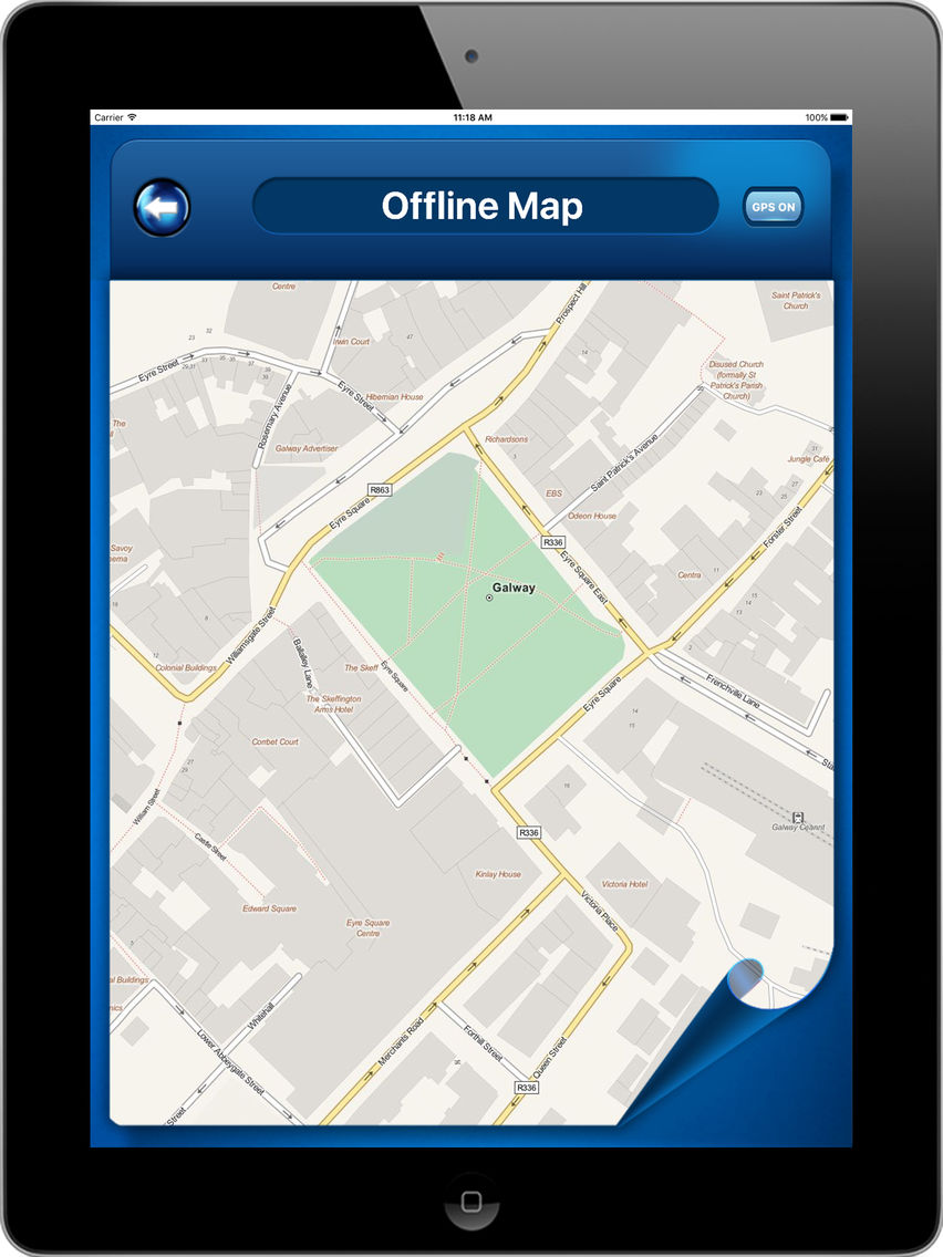 Galway Ireland - Offline Maps navigation poster