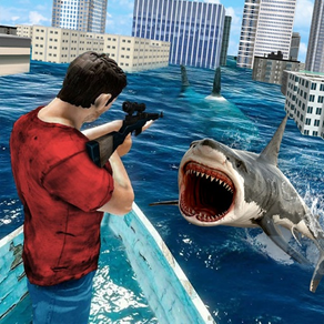 Attacke Hai Jäger Ozean Stadt