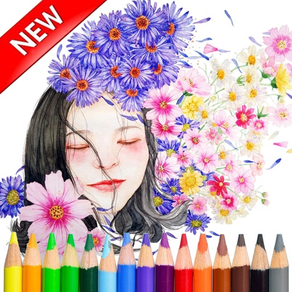 Adult Coloring Beautiful Girl For Stress Relieved