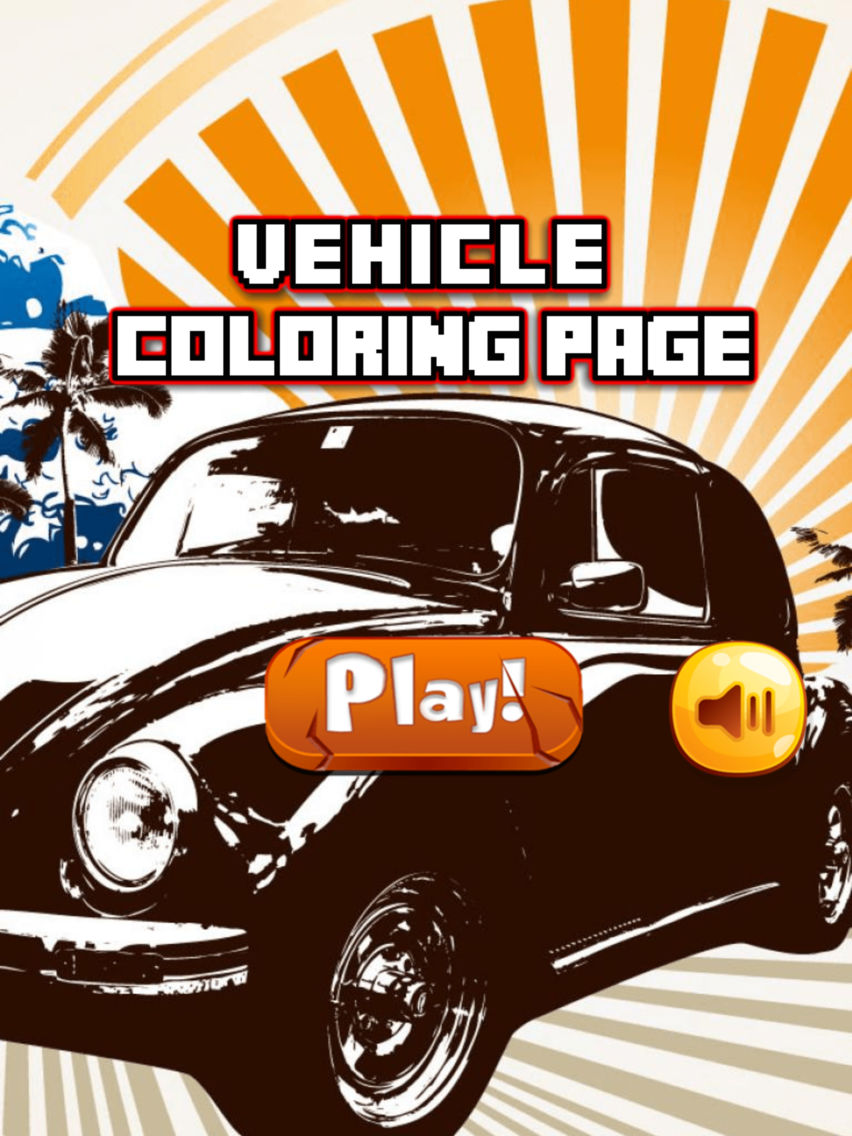 Vehicles & Car Coloring Book for Kids and toddlers poster