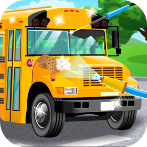 School Bus Car Wash Games