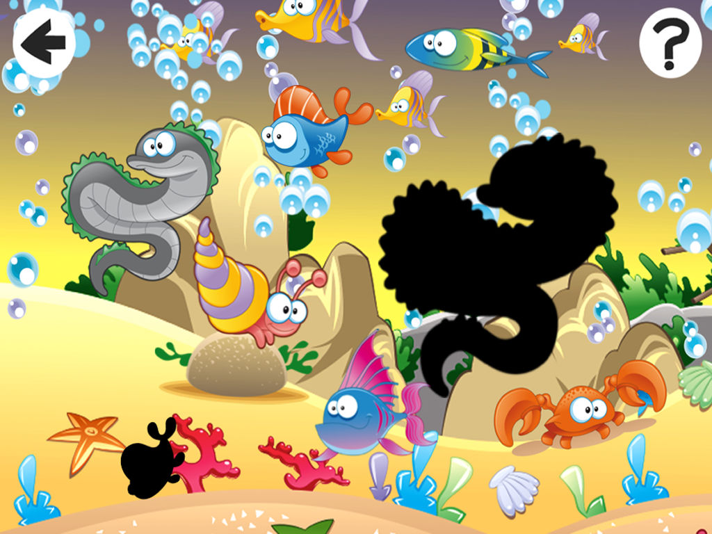 A Find the Shadow Game for Children: Learn and Play with Marine Animals poster