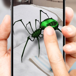 Spinne 3D auf einem Handsimula