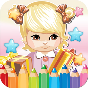 princess kids coloring book inspiration logo page
