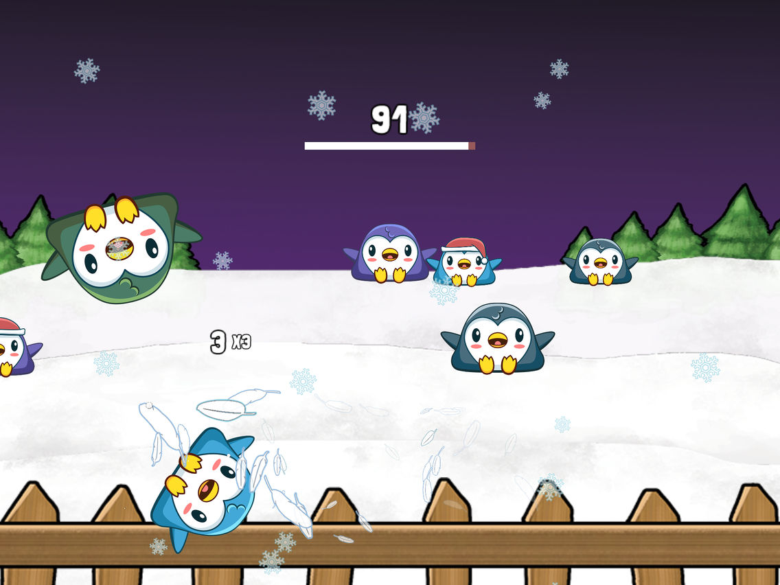 Penguin Bird Shooter Club FREE - Fling snowballs to shoot down penguins game poster