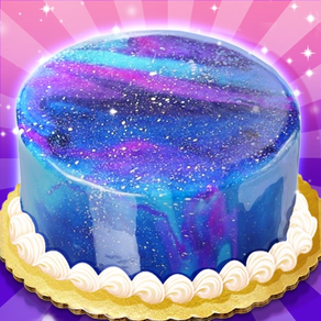 Galaxy Mirror Glaze Cake