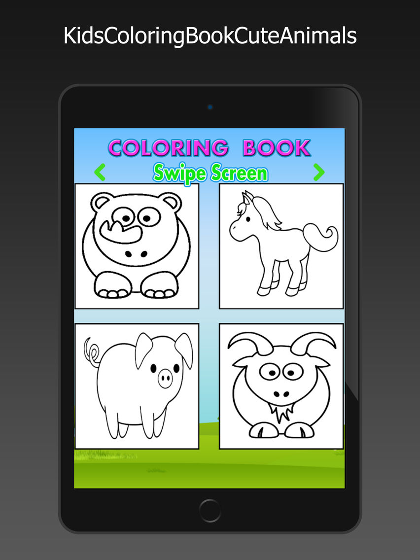 Kids Coloring Book Cute Animals poster