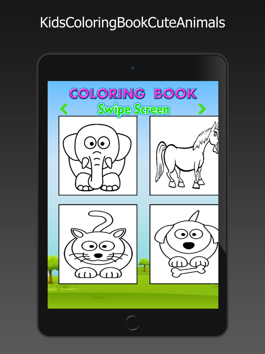 Kids Coloring Book Cute Animals poster