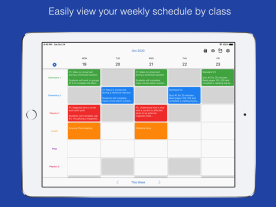 Class Planner for teachers poster