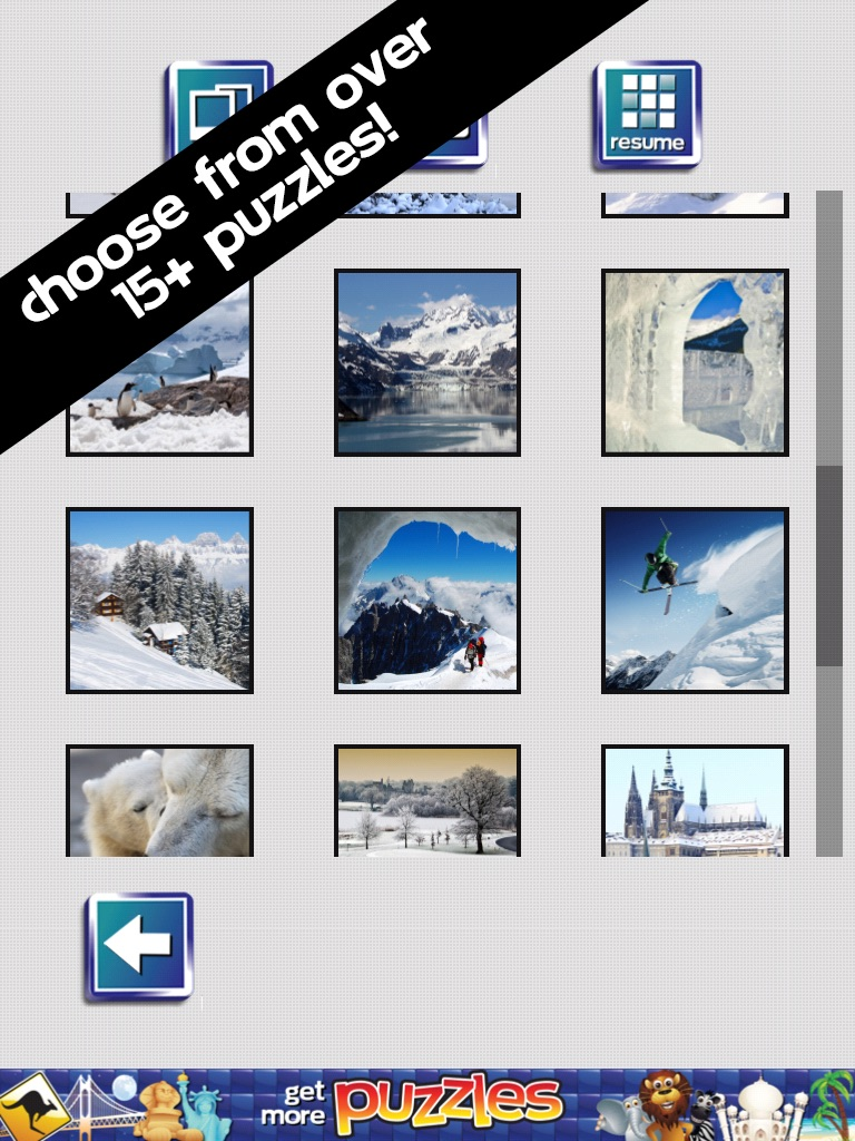 Winter Wonderland Puzzles - Snow, Penguins, Ice Castles and Moutains poster