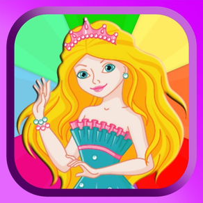 繪本 － 免費 畫板塗色本二合一 遊戲的女孩 公主塗色 彩圖
