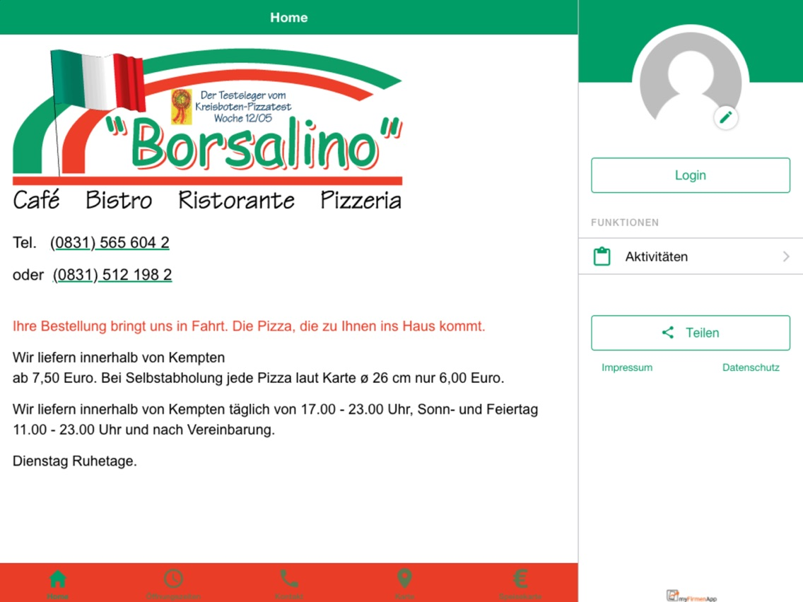 Pizza Borsalino Kempten poster
