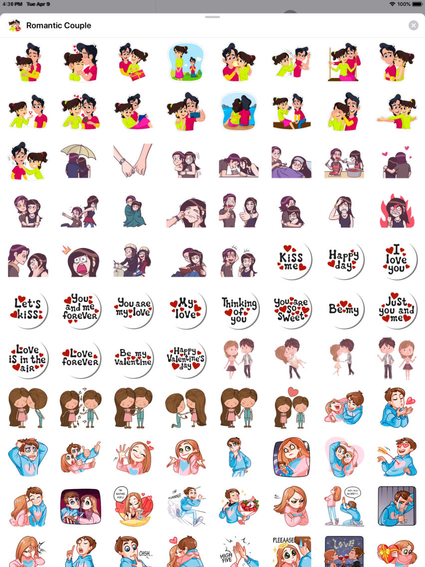 Romantic Couple Emoji Stickers poster