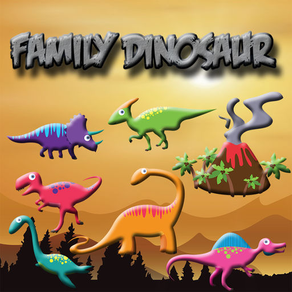 Kids Coloring Book Family Dinosaur