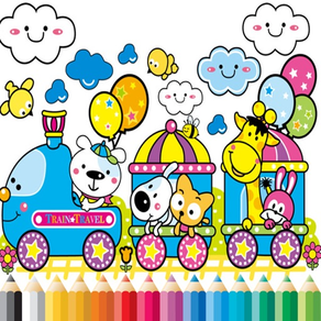 Libro para colorear el tren - para niños