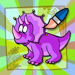 meu livro de colorir dino para crianças e jogo de pintar criança dinossauro