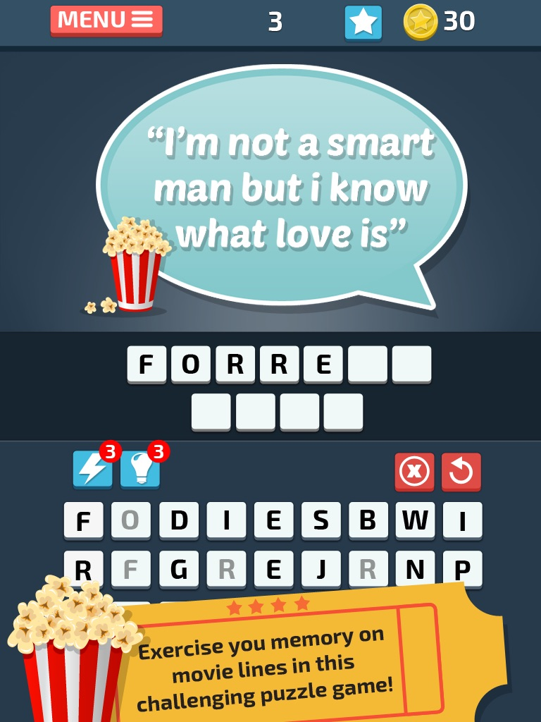 Movie Word Puzzles - Guess and Solve the Name of Movies poster