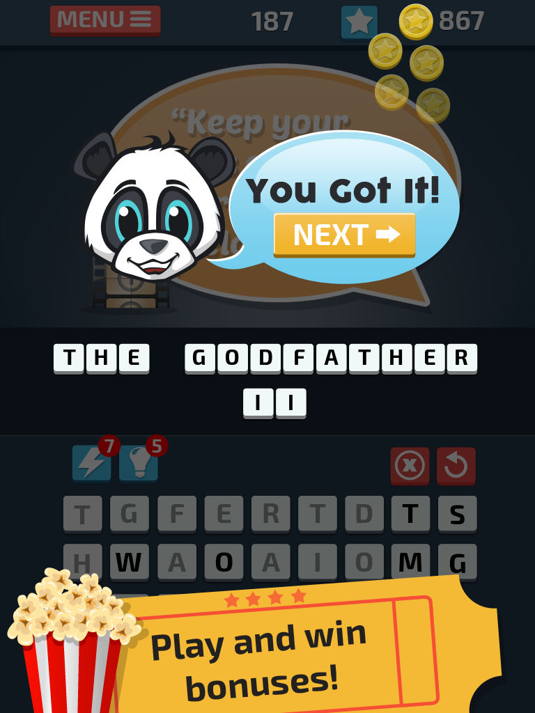 Movie Word Puzzles - Guess and Solve the Name of Movies poster