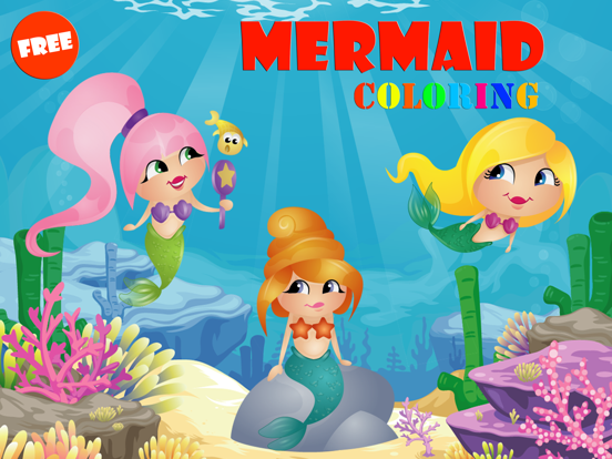 Mermaid Coloring Pages Game Free For Kindergarten poster