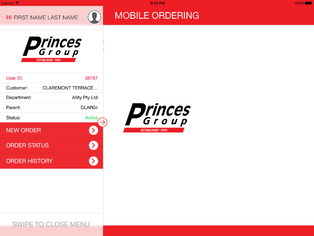 Princes Laundry Ordering poster
