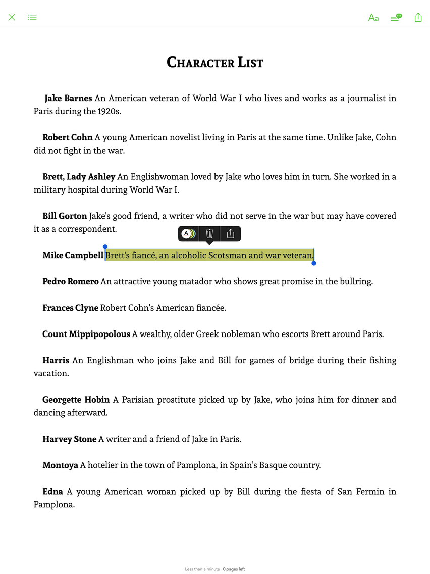 The Sun Also Rises - notes, sync transcript poster