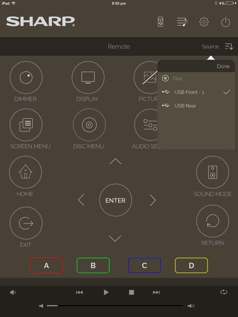 Sharp AudioCentral Remote poster