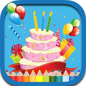 Birthday Cakes Coloring Book Games For Kids